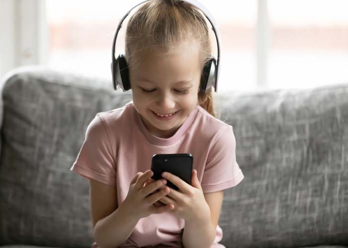Daughter with a phone